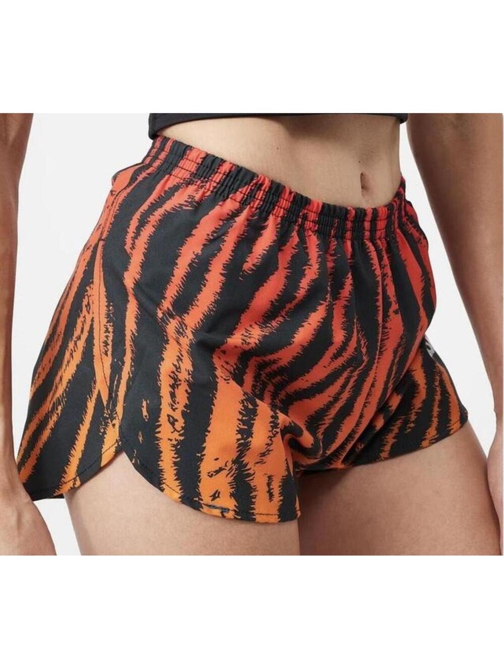 BOA Women's Medium Running Athletic Shorts 1” Elite Split Short Tiger Queen